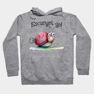 Escargot go! Fun zippy snail pun design Hoodie